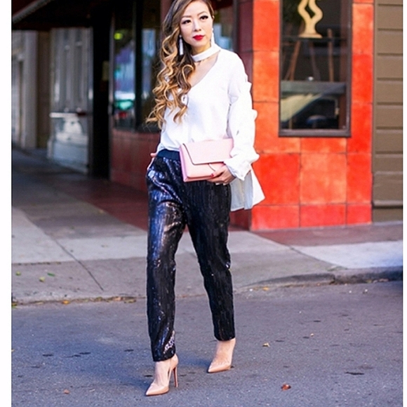 Trouvé Black Sequin Pants - Size S - Picture 5 of 17